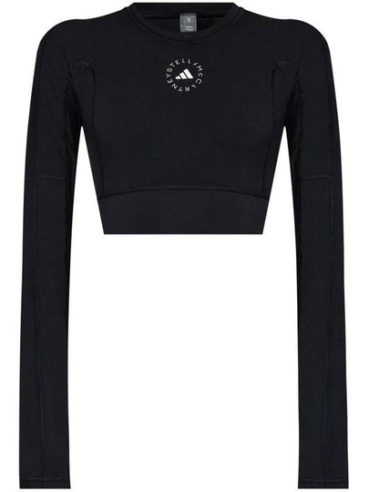 By Stella McCartney True Strength Yoga Crop Long Sleeve T Shirt Black - ADIDAS - BALAAN 2