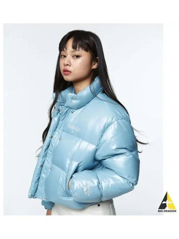 Classic Vector Glossy Crop Down Jacket Women Light Blue - REEBOK - BALAAN 1