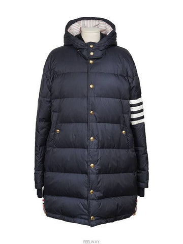 Matte nylon 4 bar down coat navy 2 74397 - THOM BROWNE - BALAAN 1