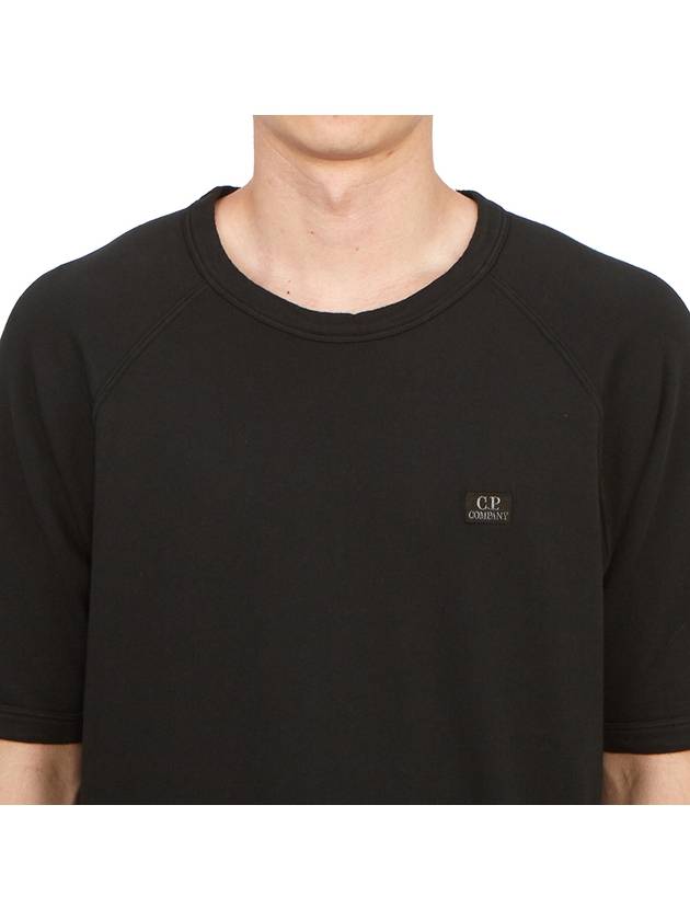 30/1 Sponge Fleece Short Sleeve Sweatshirt Black - CP COMPANY - BALAAN 6