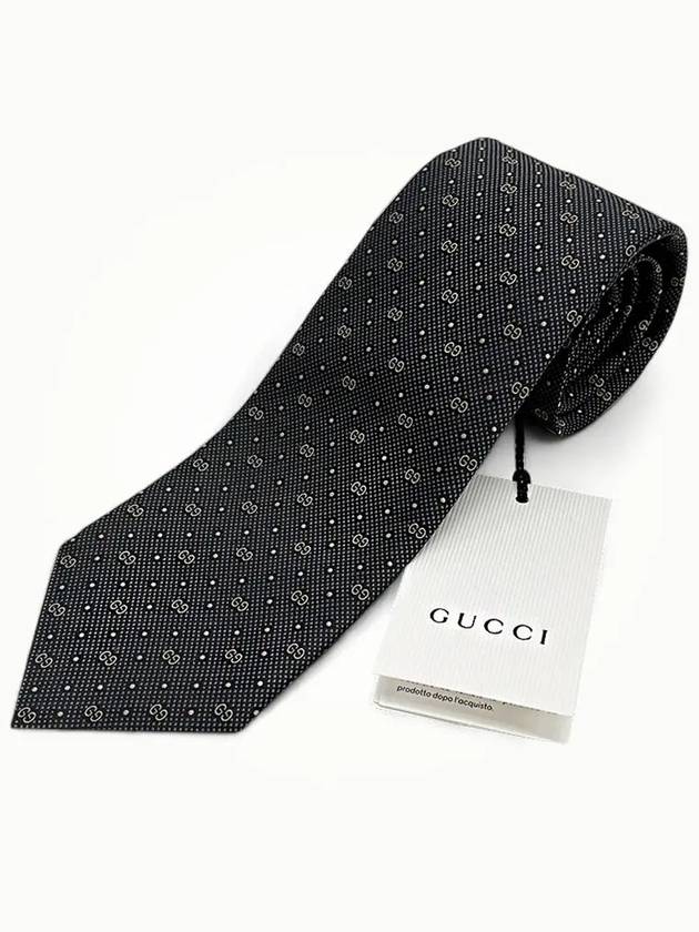 GG Dot Pattern Silk Tie Black - GUCCI - BALAAN 2