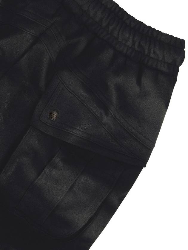 Bleach Washed Cotton Cargo Wide Pants Black - ULKIN - BALAAN 7