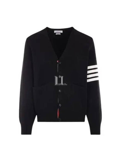 Milano Stitch 4-Bar Cardigan Black - THOM BROWNE - BALAAN 2