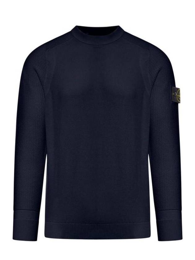 Compass Motif Knit Top Navy - STONE ISLAND - BALAAN 2