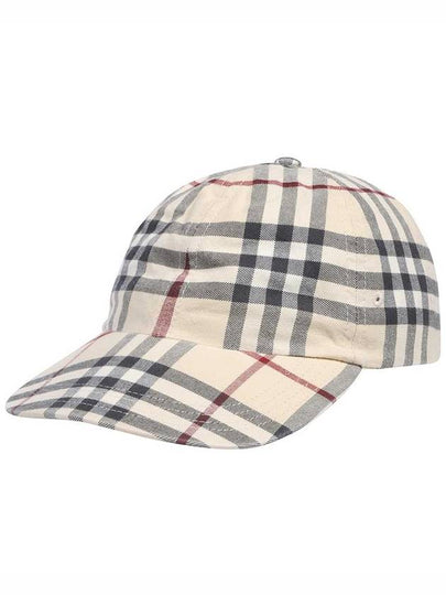 Check Pattern Cotton Ball Cap Beige - BURBERRY - BALAAN 2