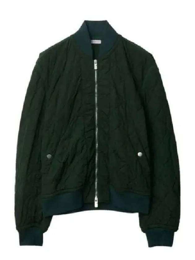 Quilted Zip-Up Bomber Jacket Green - BURBERRY - BALAAN 2