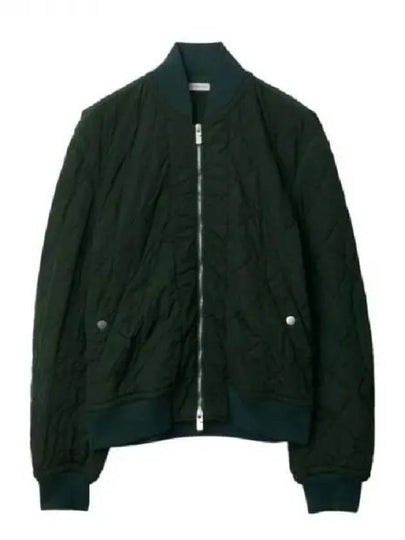 Quilted Zip-Up Bomber Jacket Green - BURBERRY - BALAAN 2