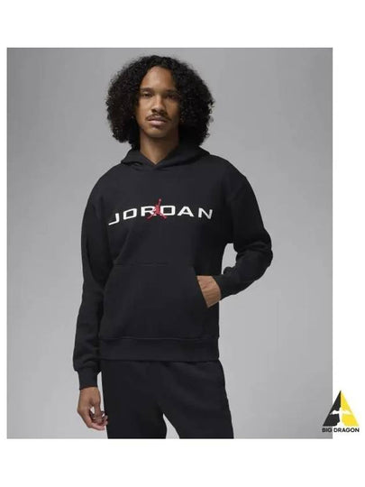 Jordan Essential Fleece Hoodie M Black White HQ4643 010 - NIKE - BALAAN 2