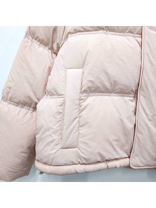 Oversized Nylon Puffer Down Jacket Pink - AMI - BALAAN 9