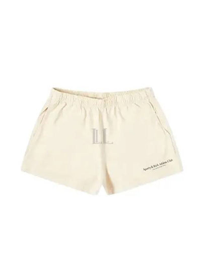 Women's Logo Print Shorts Cream - SPORTY & RICH - BALAAN 2