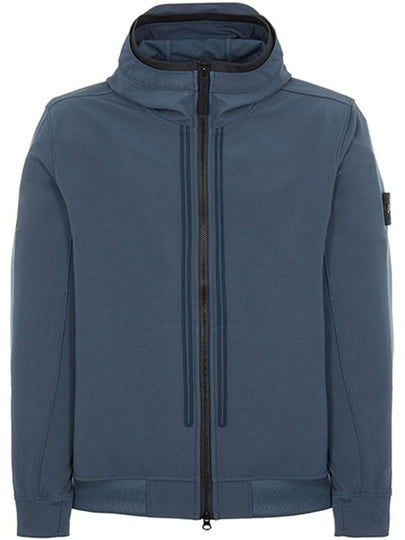 Wappen Patch Soft Shell Hooded Jacket Avio Blue - STONE ISLAND - BALAAN 2