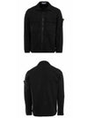 Zipper Regular Fit Cotton Overshirt Jacket Black - STONE ISLAND - BALAAN 5