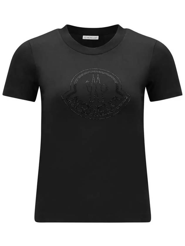 Crystal Logo Short Sleeve T-Shirt Black - MONCLER - BALAAN 2