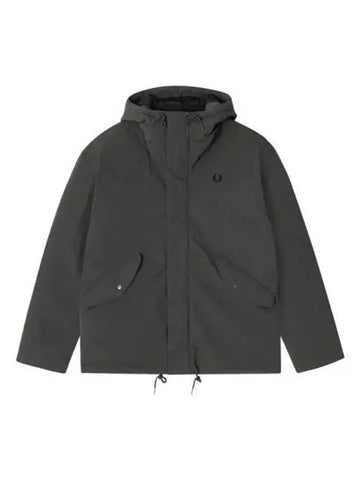 Fred Perry Zip Through Padded Jacket Field Green - FRED PERRY - BALAAN 1