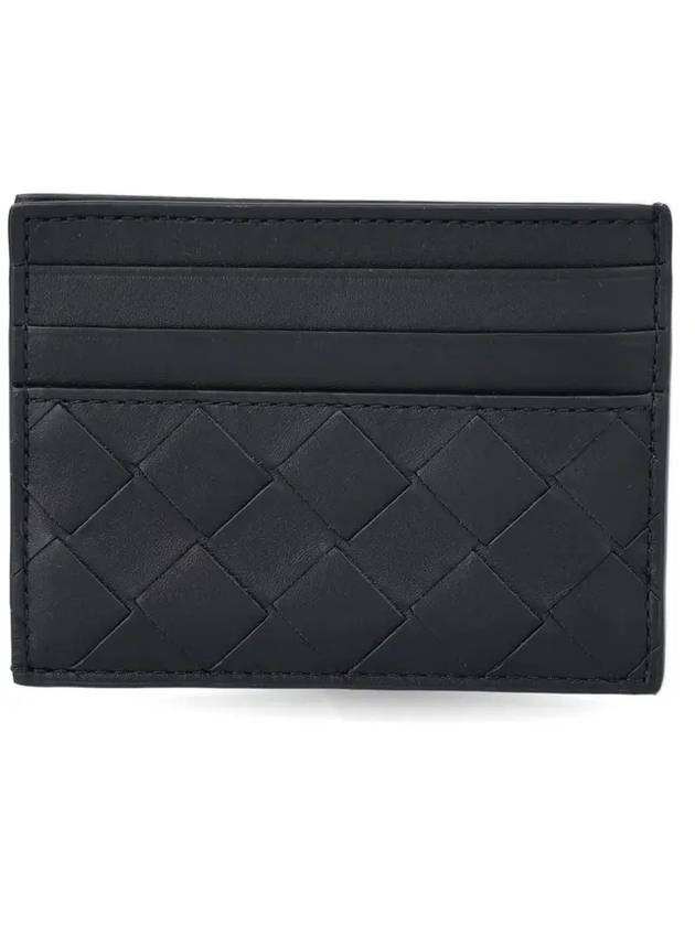 Intrecciato Leather Card Wallet Black - BOTTEGA VENETA - BALAAN 1