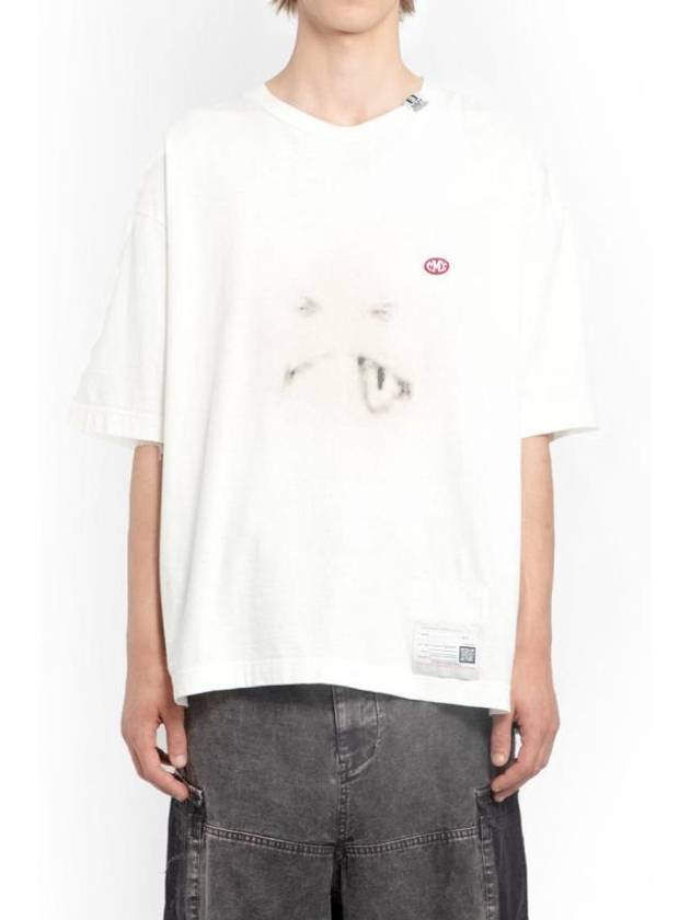 Graphic Print Crew Neck Short Sleeved T-shirt White - MAISON MIHARA YASUHIRO - BALAAN 2