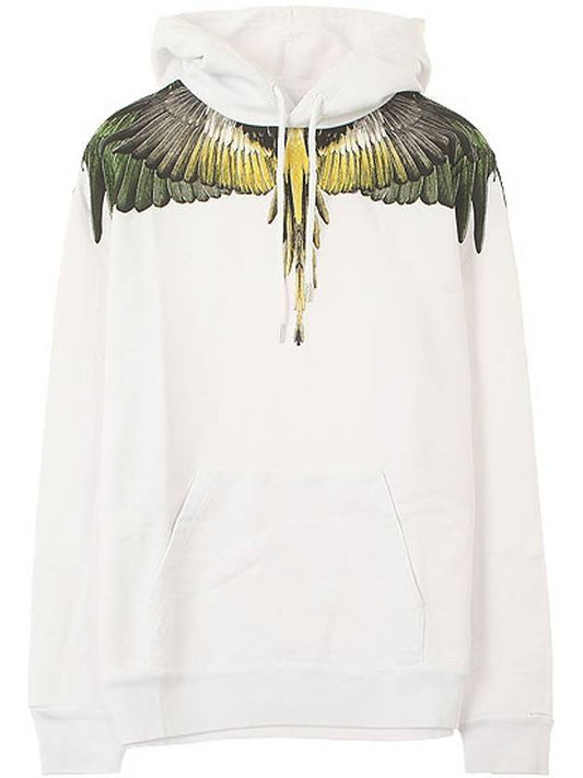 Yellow Wing Print Hood White - MARCELO BURLON - BALAAN.