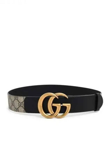 Double G buckle canvas leather belt 271037 - GUCCI - BALAAN 1