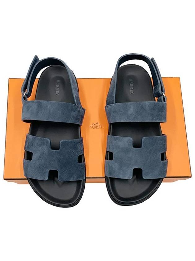 Genius Suede Goatskin Sandals Blue - HERMES - BALAAN 2