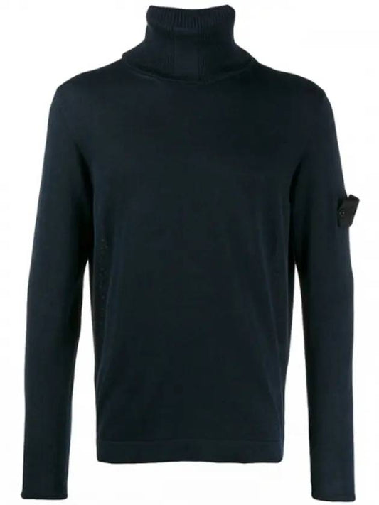 Men's Wappen Shadow Turtleneck Navy - STONE ISLAND - BALAAN 1