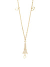 Eiffel Tower Pendant Resin Pearl Necklace Gold - DIOR - BALAAN 2