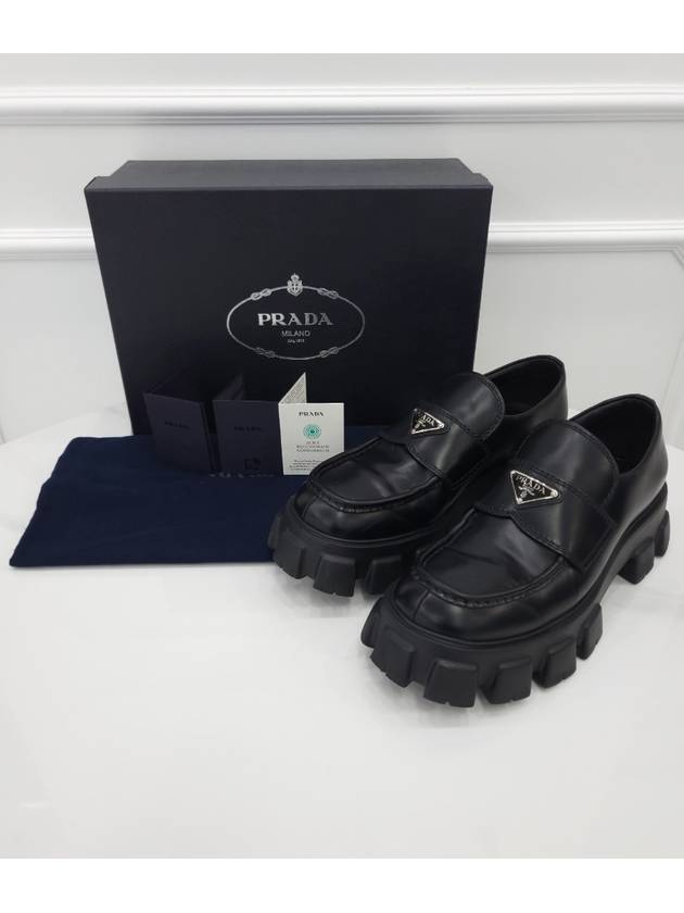 Triangular logo monolith brushed loafers 8 - PRADA - BALAAN 6