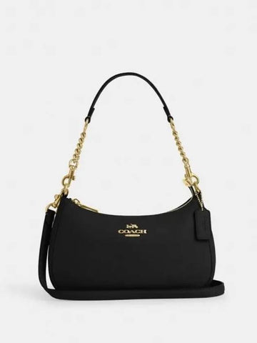 Terry Pebbled Leather Shoulder Bag Black - COACH - BALAAN 1