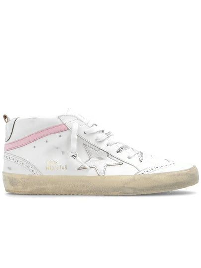 Mid Star Leather High Top Sneakers Pink White - GOLDEN GOOSE - BALAAN 2