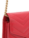 474575 Marmont Matelasse Mini Chain Bag WOC Cross Red Gold Plated - GUCCI - BALAAN 6