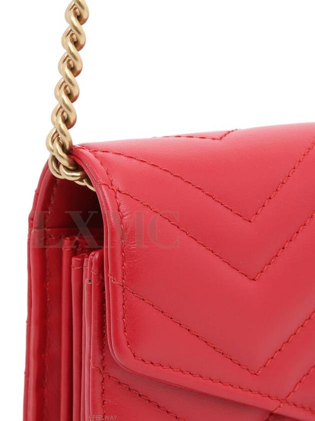 474575 Marmont Matelasse Mini Chain Bag WOC Cross Red Gold Plated - GUCCI - BALAAN 6