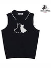 Terrier One-Point Knit Vest 2014LZVRBLACK - BLACK&WHITE - BALAAN 1