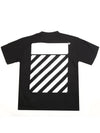 Diagonal Print Short Sleeve T-Shirt Black - OFF WHITE - BALAAN 7