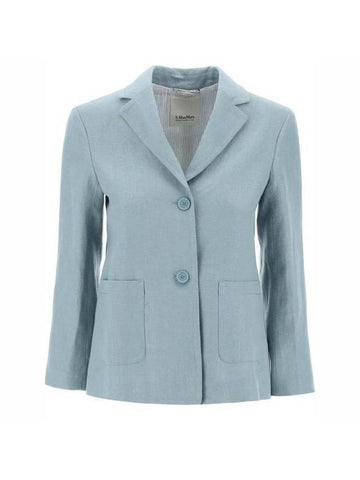 Socrates Linen Jacket Light Blue - S MAX MARA - BALAAN 1