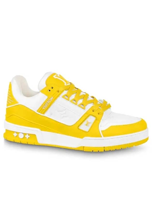 LV Trainer Low Top Sneakers White Yellow - LOUIS VUITTON - BALAAN 1