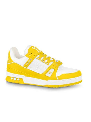 LV Trainer Low Top Sneakers White Yellow - LOUIS VUITTON - BALAAN 1