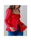 TACH TEIDE Tie Linen Blouse Red - ETC - BALAAN 2