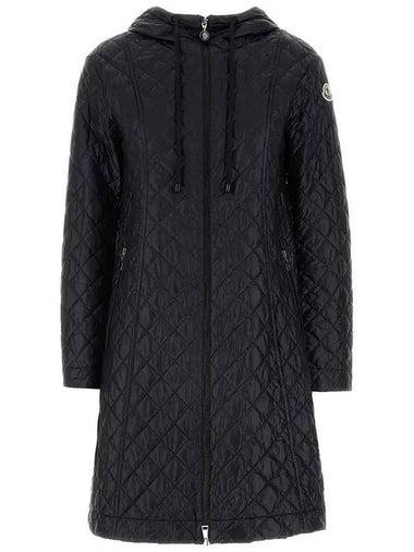 1C00009 595ZZ 999 BAGNAC Quilted Black Hooded Down Long Jacket - MONCLER - BALAAN 1