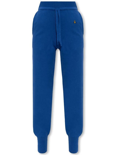 Embroidered Logo Knit Track Pants Blue - VIVIENNE WESTWOOD - BALAAN 2