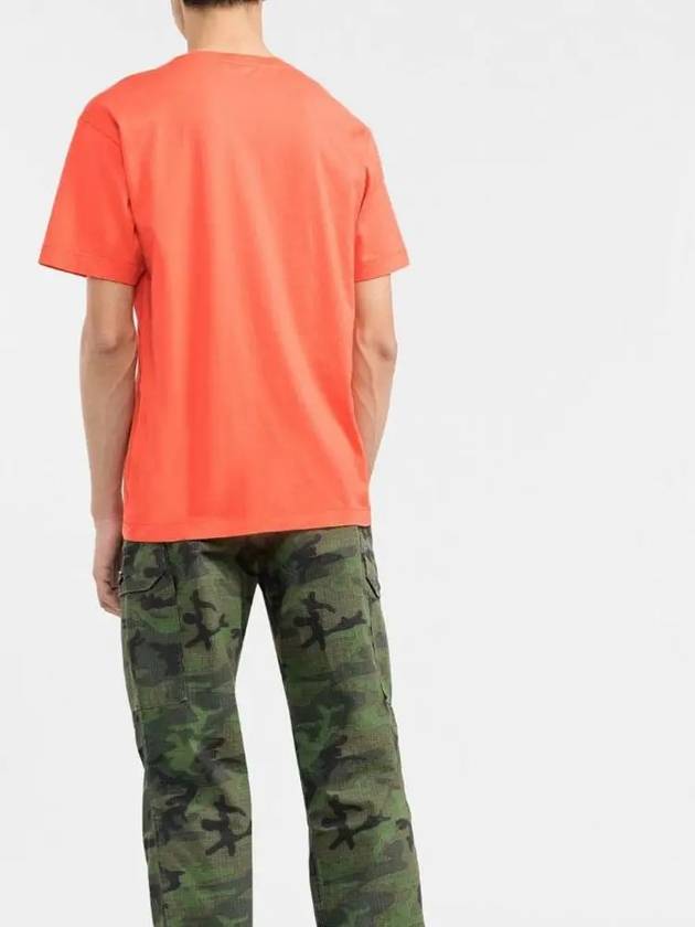 Mini Logo Patch Short Sleeve T-Shirt Orange - STONE ISLAND - BALAAN 5