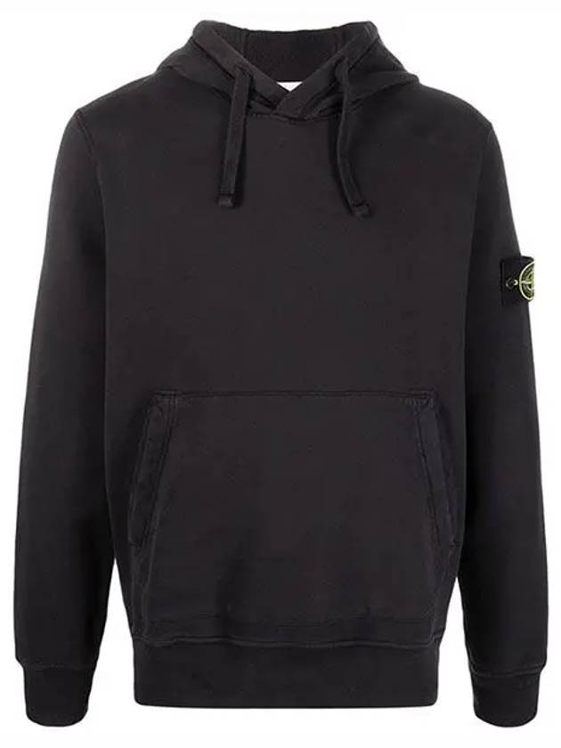 Wappen Patch Cotton Fleece Hoodie Black - STONE ISLAND - BALAAN 2