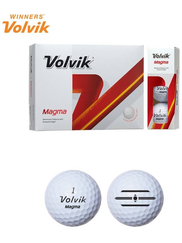 New Magma 3-piece white golf ball 12-ball set unofficial long distance hole-in-one meeting competition printing - VOLVIK - BALAAN 2