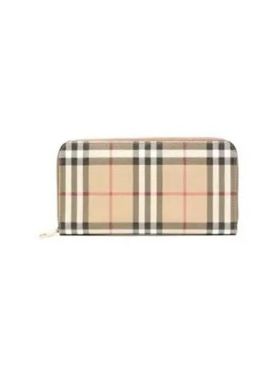 Check Zip Around Long Wallet Archive Beige - BURBERRY - BALAAN 2