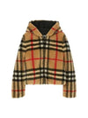 Check Fleece Zip-Up Hoodie Archive Beige - BURBERRY - BALAAN 3