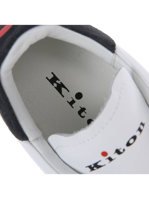 23ss USSN001 XB602002 BIANCO/ASPHALT stitch detail white & charcoal sneakers - KITON - BALAAN 8