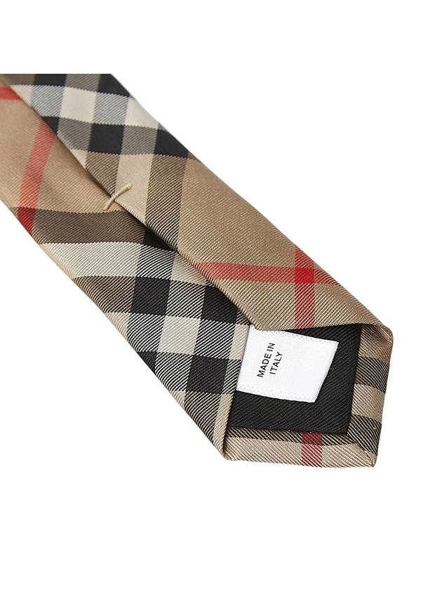 Men's Modern Cut Vintage Check Silk Tie Beige - BURBERRY - BALAAN 9