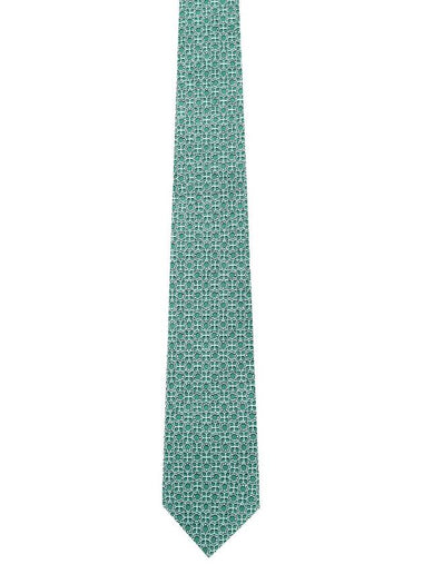 Totem Print Classic Silk Tie Green - SALVATORE FERRAGAMO - BALAAN 1