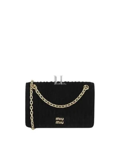 Matelasse Chain Velvet Cross Bag Black - MIU MIU - BALAAN 2