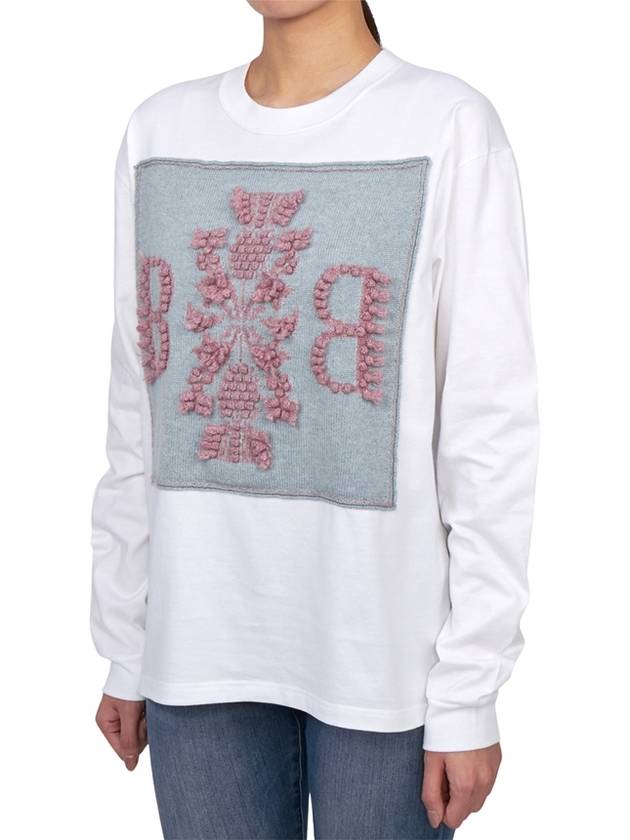 B Logo Patch Cashmere Long Sleeve T-Shirt White - BARRIE - BALAAN 5