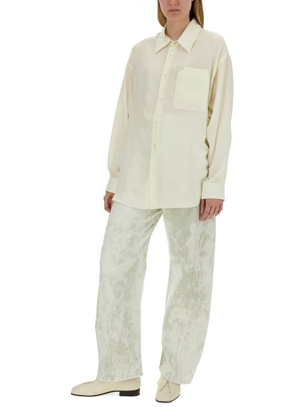 Double Pocket Long Sleeve Shirt White - LEMAIRE - BALAAN 3