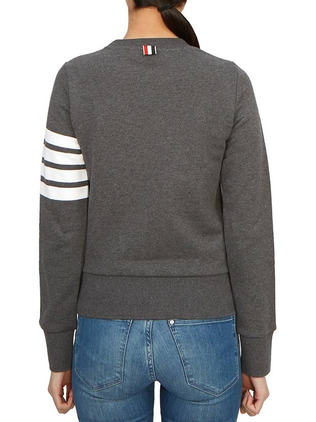 Engineered 4 Bar Stripe Loopback Jersey Knit Crewneck Sweatshirt Dark Grey - THOM BROWNE - BALAAN 4